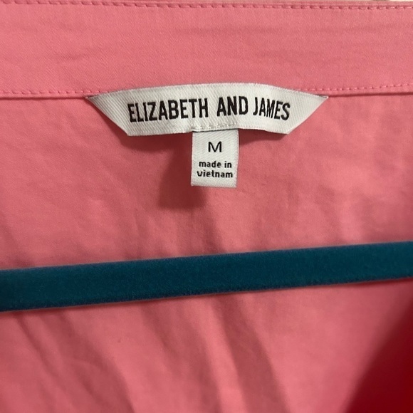 Revolve Elizabeth And James Bubble Puff Sleeve V-Neck Blouse Top Pink Medium - Picture 2 of 5